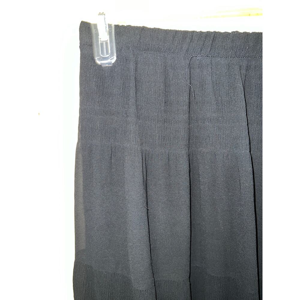 Maxi Skirt X-Large Witch Tiered Crinkle Chiffon Witchy Goth Peasant BoHo Black - Picture 2 of 5